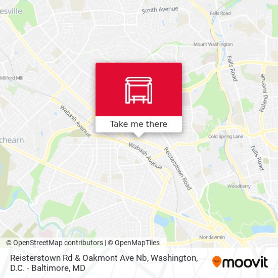 Reisterstown Rd & Oakmont Ave Nb map