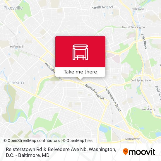 Reisterstown Rd & Belvedere Ave Nb map