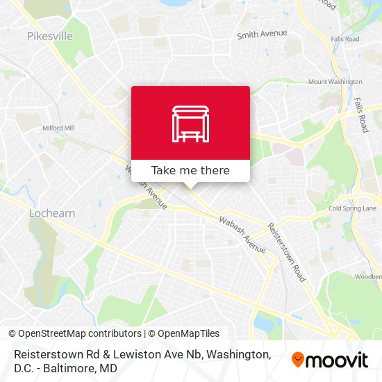 Reisterstown Rd & Lewiston Ave Nb map
