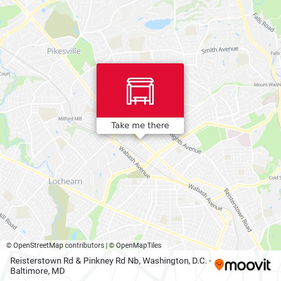 Reisterstown Rd & Pinkney Rd Nb map