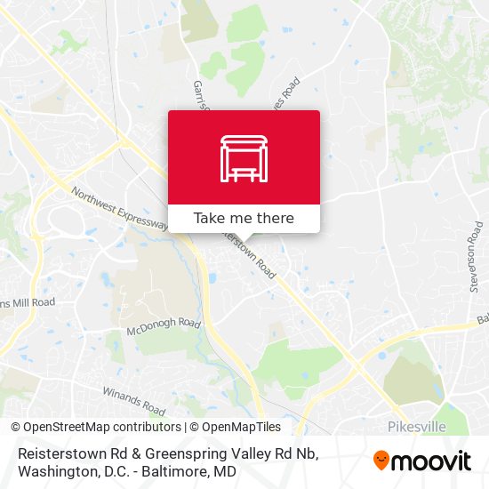 Reisterstown Rd & Greenspring Valley Rd Nb map