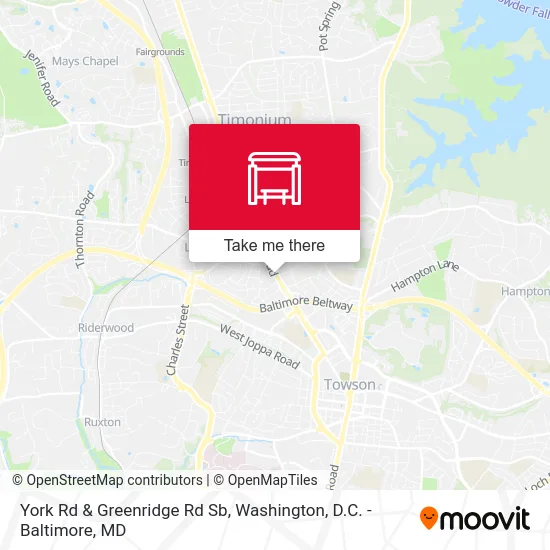 York Rd & Greenridge Rd Sb map