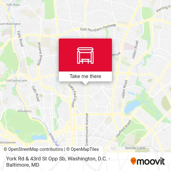 York Rd & 43rd St Opp Sb map