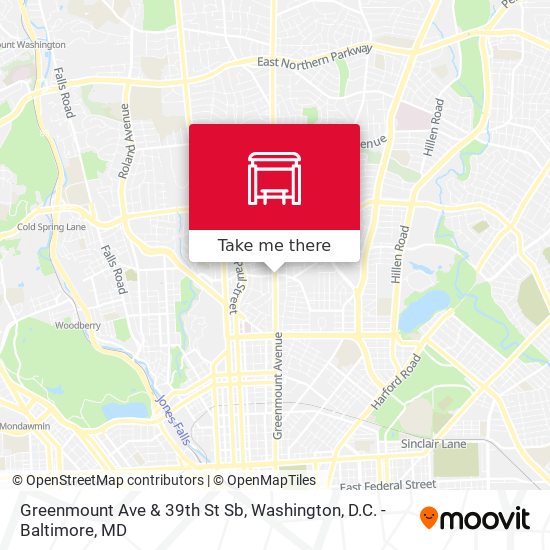 Mapa de Greenmount Ave & 39th St Sb
