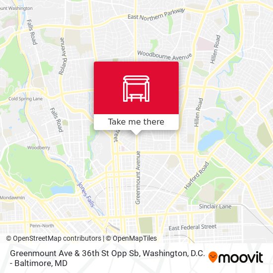 Greenmount Ave & 36th St Opp Sb map