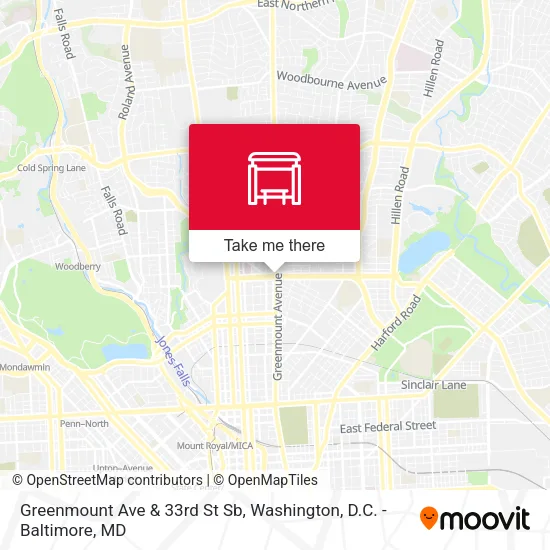 Greenmount Ave & 33rd St Sb map