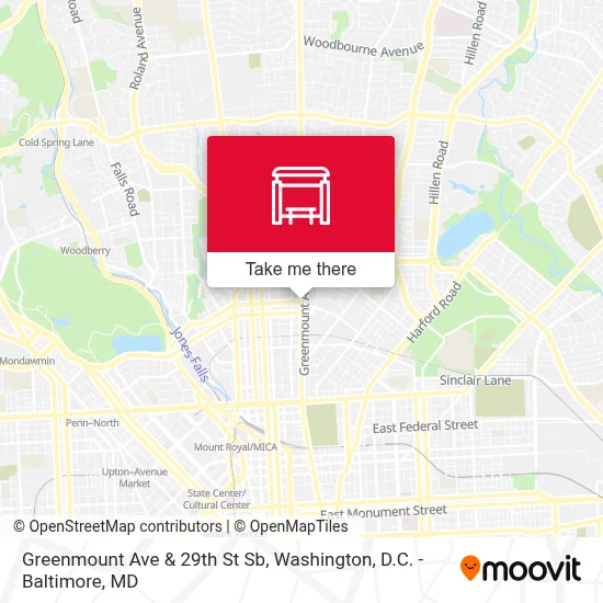 Greenmount Ave & 29th St Sb map