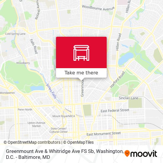 Greenmount Ave & Whitridge Ave FS Sb map