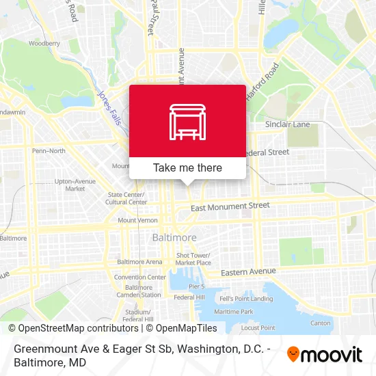 Greenmount Ave & Eager St Sb map