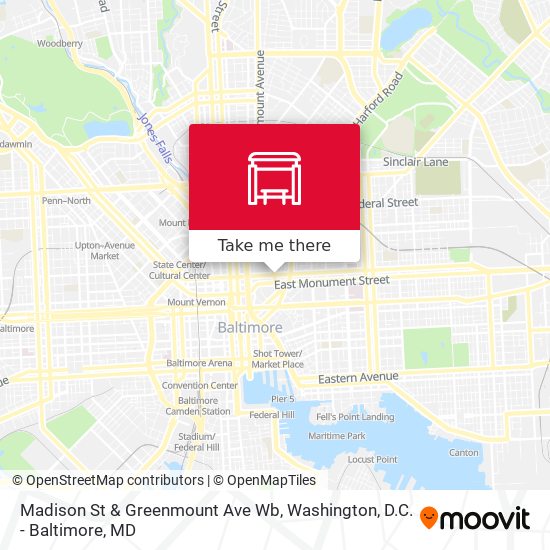 Madison St & Greenmount Ave Wb map