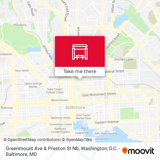 Mapa de Greenmount Ave & Preston St Nb