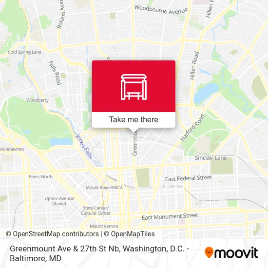 Greenmount Ave & 27th St Nb map
