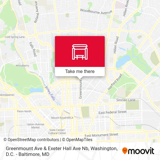 Greenmount Ave & Exeter Hall Ave Nb map