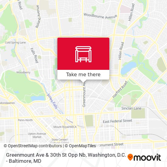 Greenmount Ave & 30th St Opp Nb map