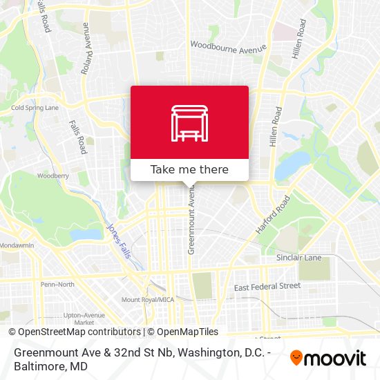 Greenmount Ave & 32nd St Nb map