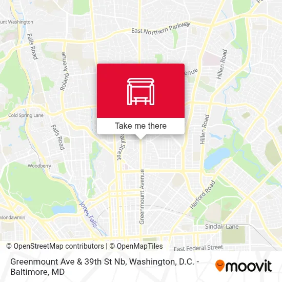 Greenmount Ave & 39th St Nb map