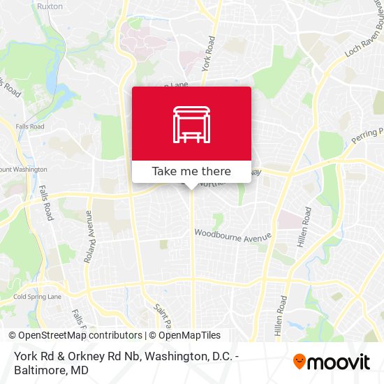 York Rd & Orkney Rd Nb map