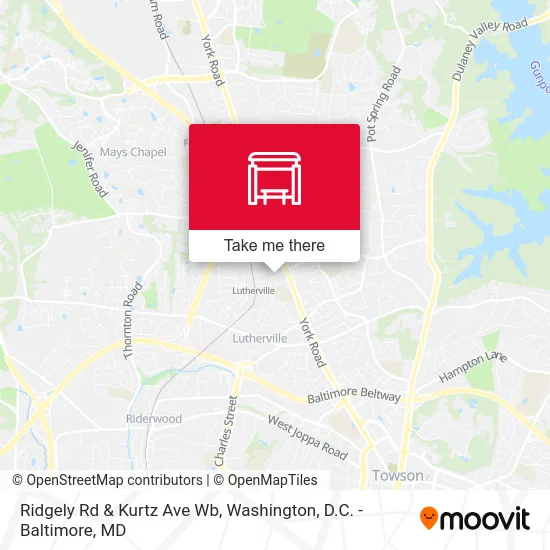 Ridgely Rd & Kurtz Ave Wb map