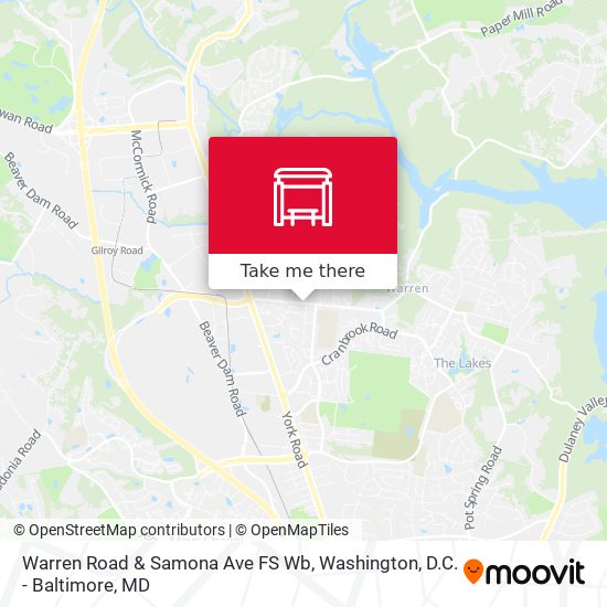 Warren Road & Samona Ave FS Wb map