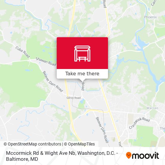 Mccormick Rd & Wight Ave Nb map
