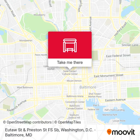 Eutaw St & Preston St FS Sb map