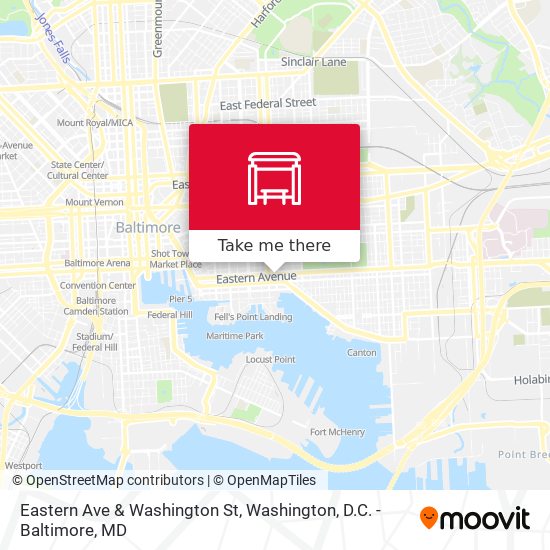 Eastern Ave & Washington St map