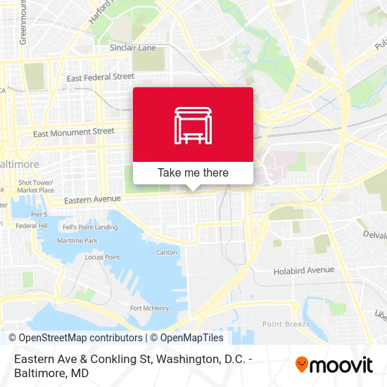 Eastern Ave & Conkling St map