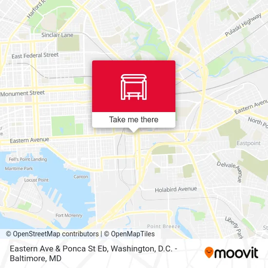 Eastern Ave & Ponca St Eb map
