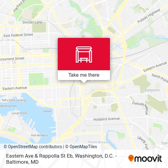 Eastern Ave & Rappolla St Eb map