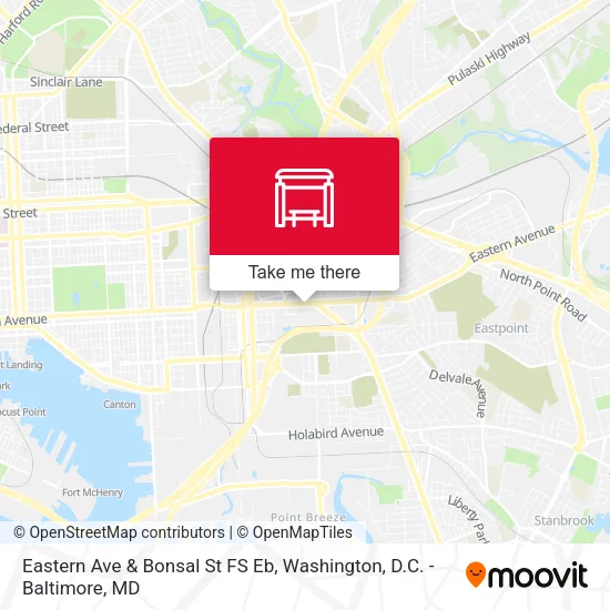 Eastern Ave & Bonsal St FS Eb map