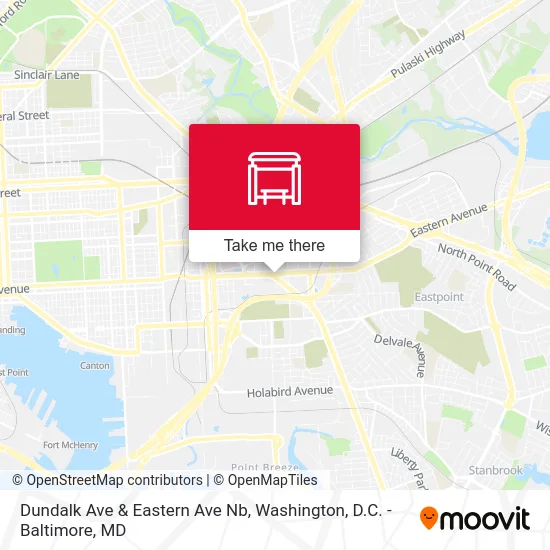 Dundalk Ave & Eastern Ave Nb map