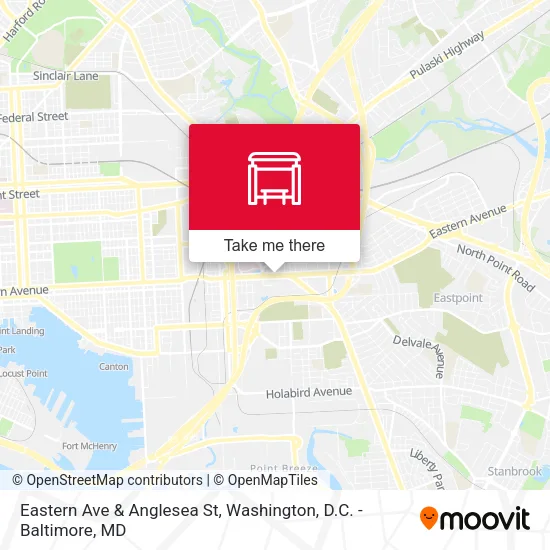 Eastern Ave & Anglesea St map