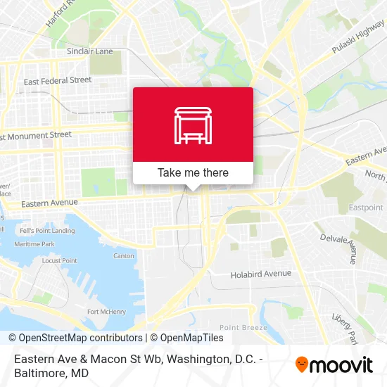 Eastern Ave & Macon St Wb map