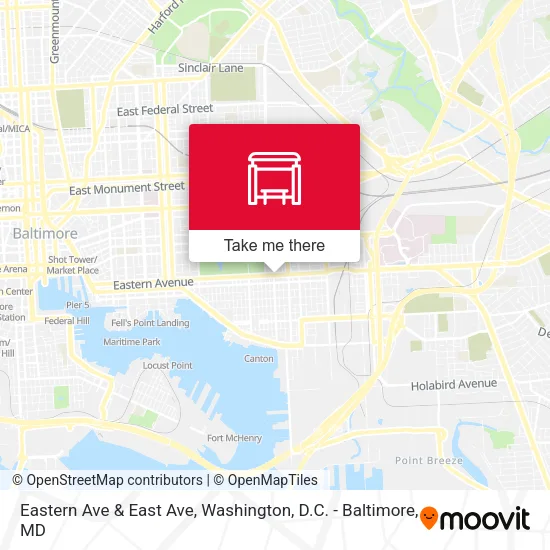 Eastern Ave & East Ave map