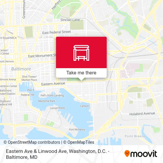 Eastern Ave & Linwood Ave map