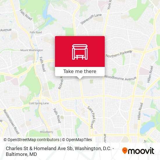 Mapa de Charles St & Homeland Ave Sb