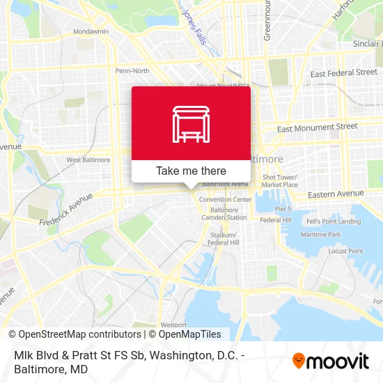 Mlk Blvd & Pratt St FS Sb map