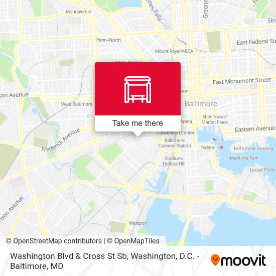 Washington Blvd & Cross St Sb map