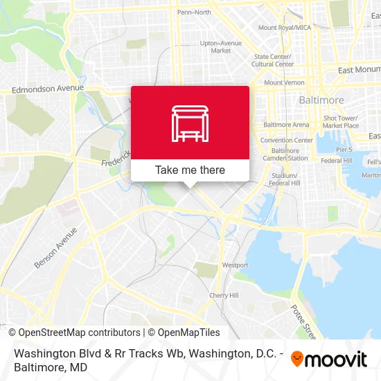 Washington Blvd & Rr Tracks Wb map