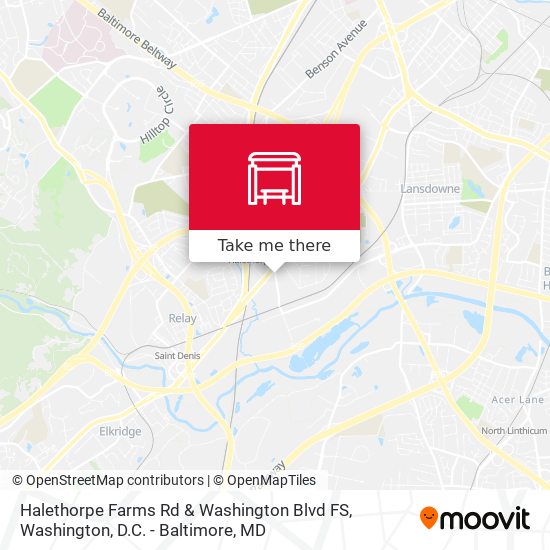 Halethorpe Farms Rd & Washington Blvd FS map