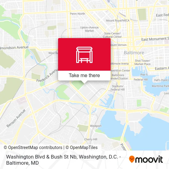 Washington Blvd & Bush St Nb map