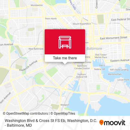 Washington Blvd & Cross St FS Eb map
