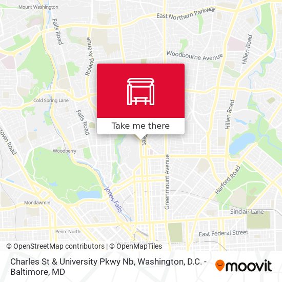 Charles St & University Pkwy Nb map