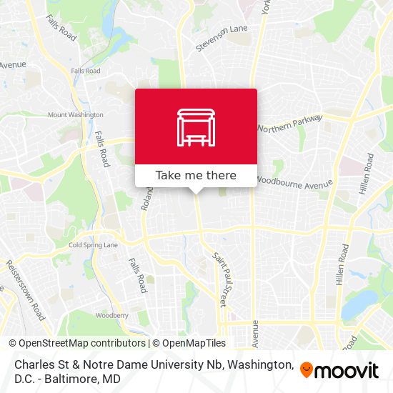 Charles St & Notre Dame University Nb map