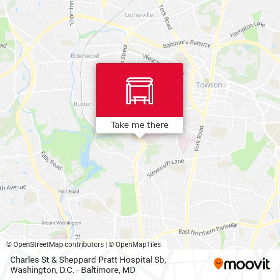 Charles St & Sheppard Pratt Hospital Sb map