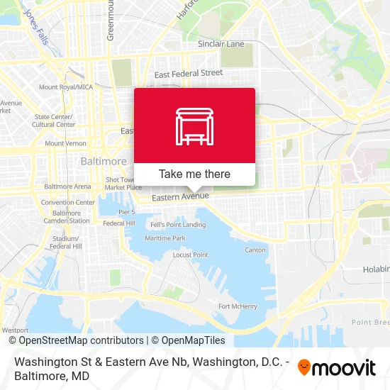 Washington St & Eastern Ave Nb map