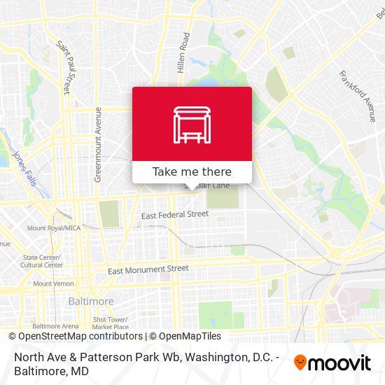 Mapa de North Ave & Patterson Park Wb