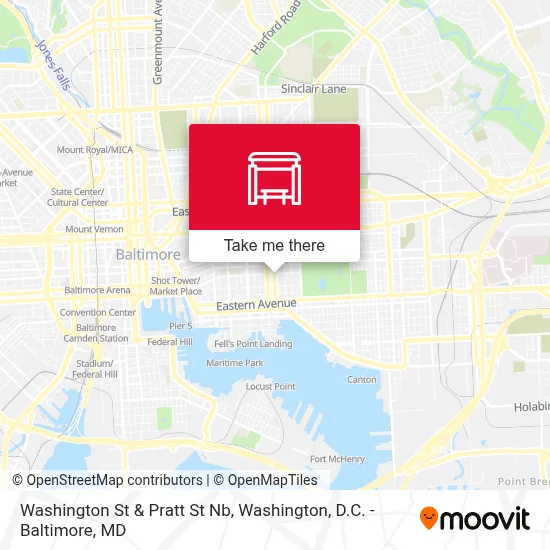 Washington St & Pratt St Nb map