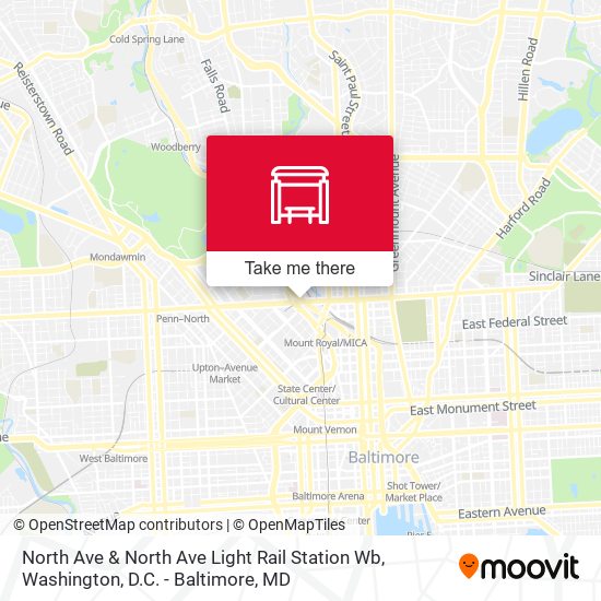 Mapa de North Ave & North Ave Light Rail Station Wb