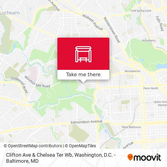 Clifton Ave & Chelsea Ter Wb map